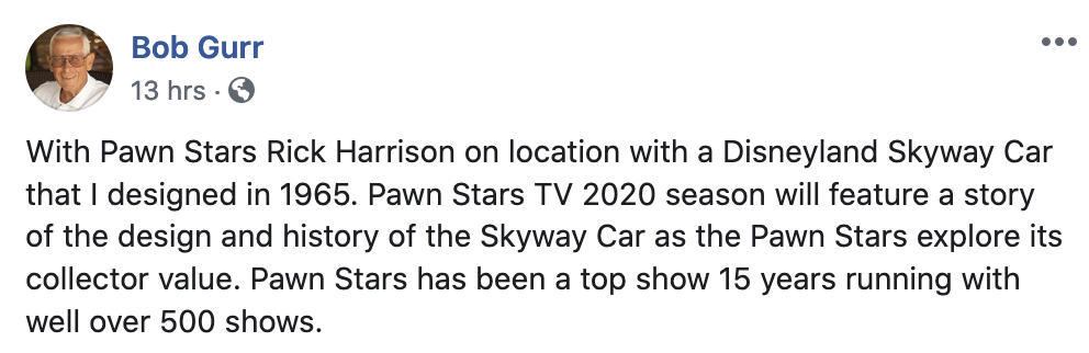 Bob Gurr Pawn Stars