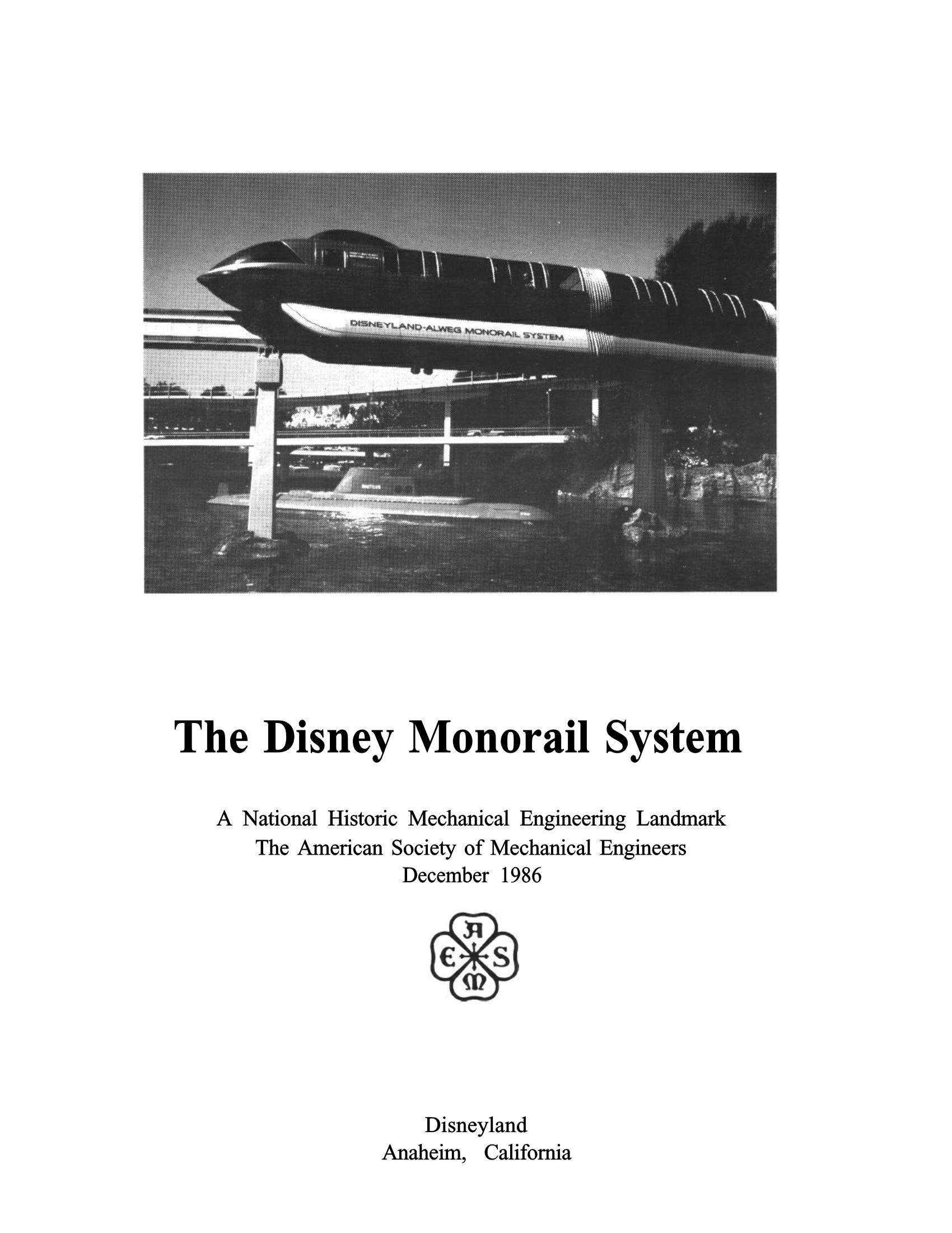 Disneyland Monorail System 1959 ASME Page 1