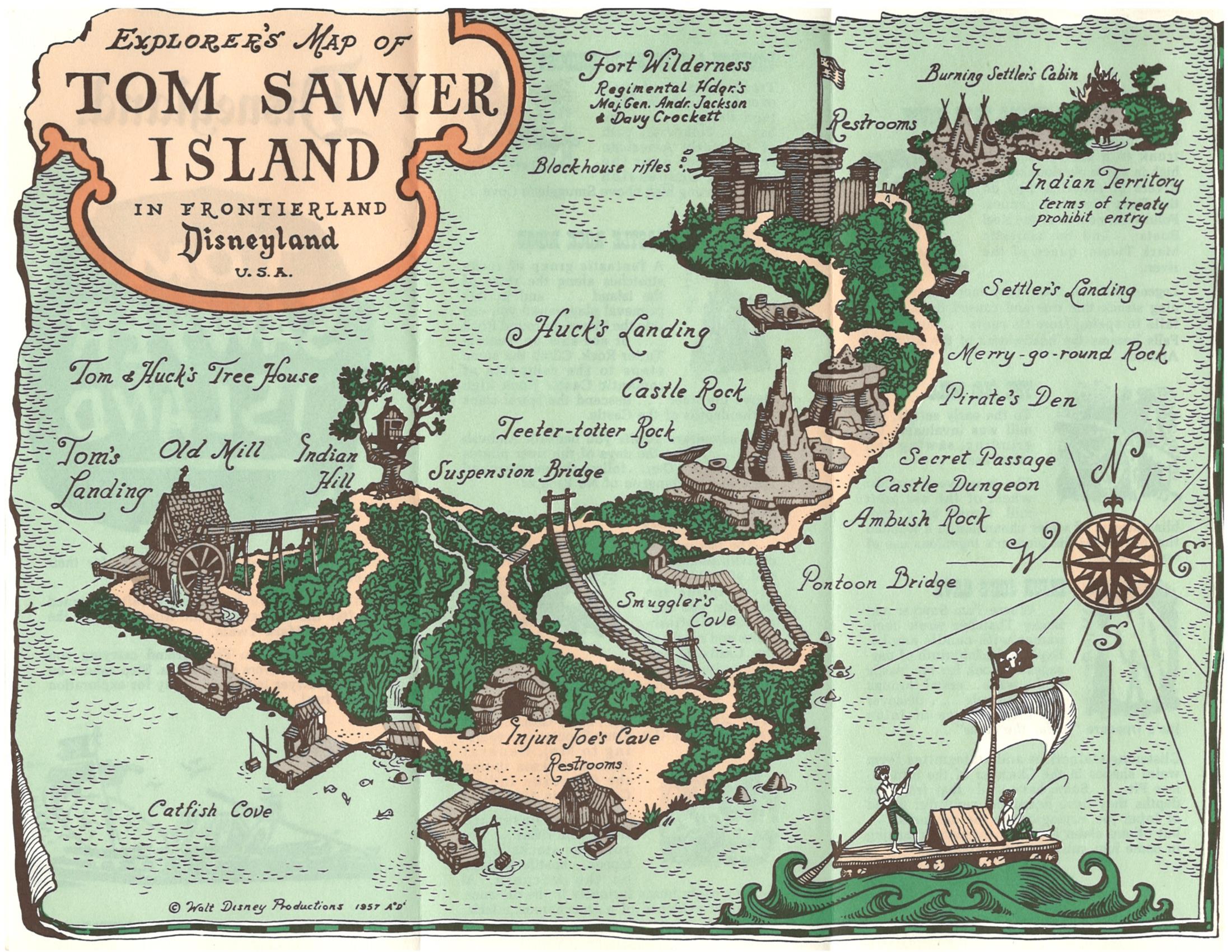 Tom Sawyer Park Map Find Adventure in Disneyland's Past With This 1957 Tom Sawyer 