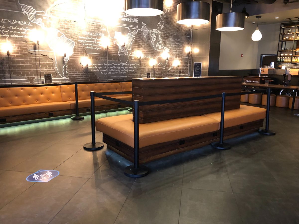 Starbucks CityWalk Seating Roped Off