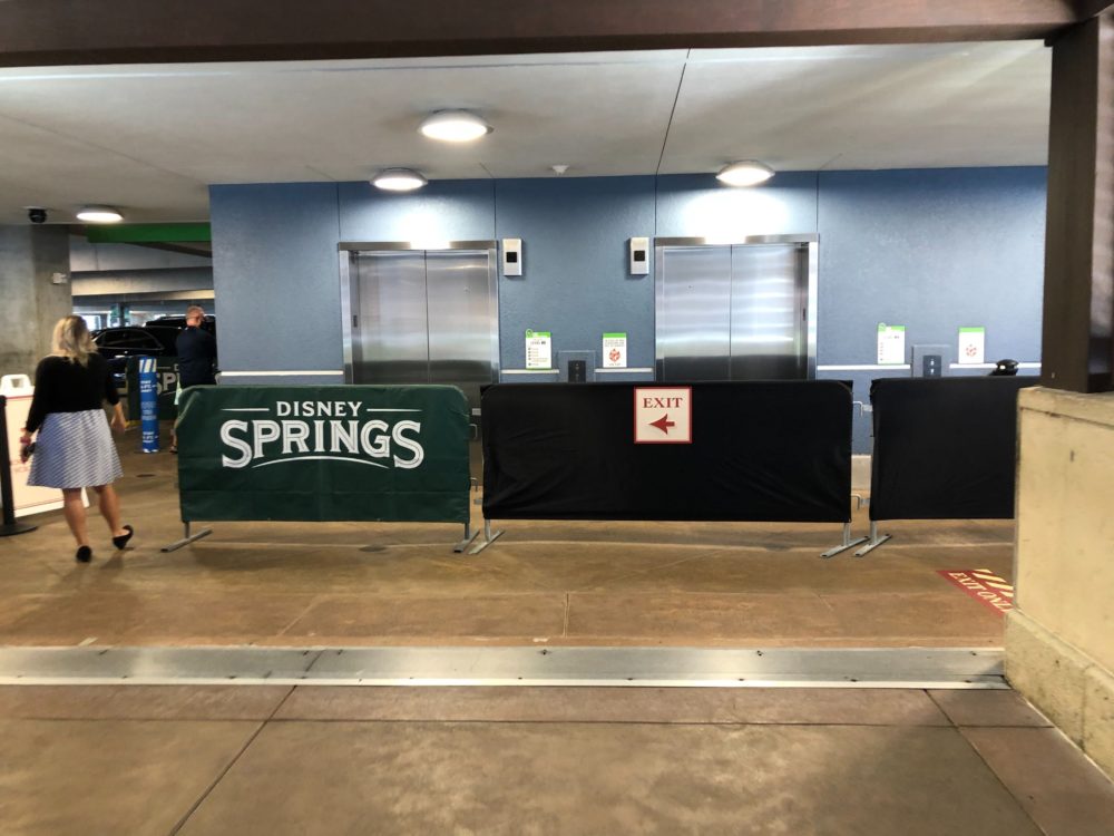 Disney Springs 5 20 20 lime garage exit signs