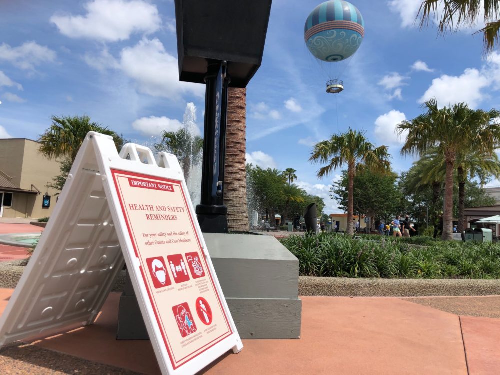 Disney Springs 5 23 20 sign and balloon