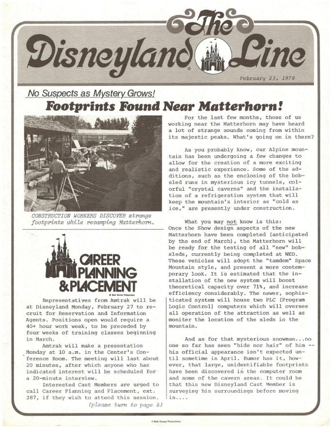 DisneylandLine 1978 Feb23 Page 1 small