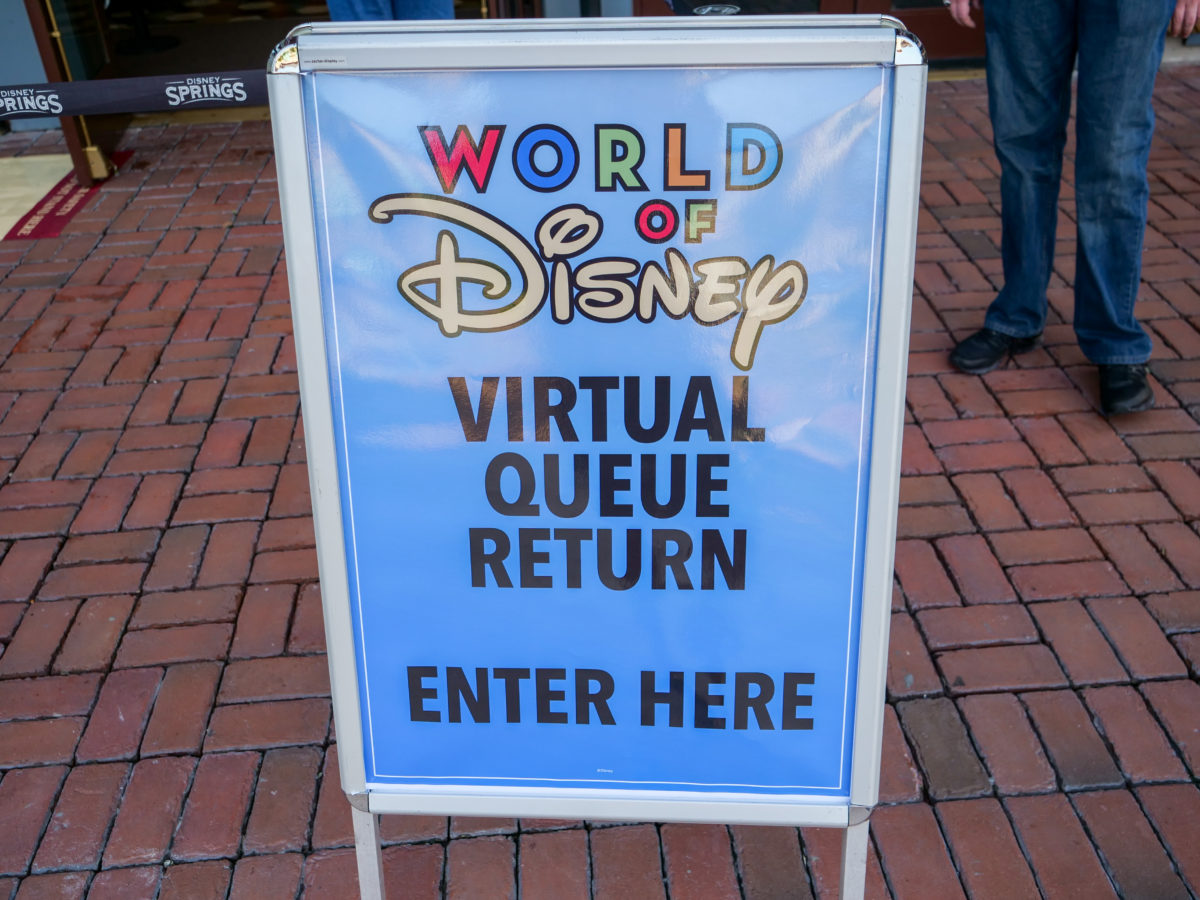 World of Disney Virtual Queue Sign 5 31 20
