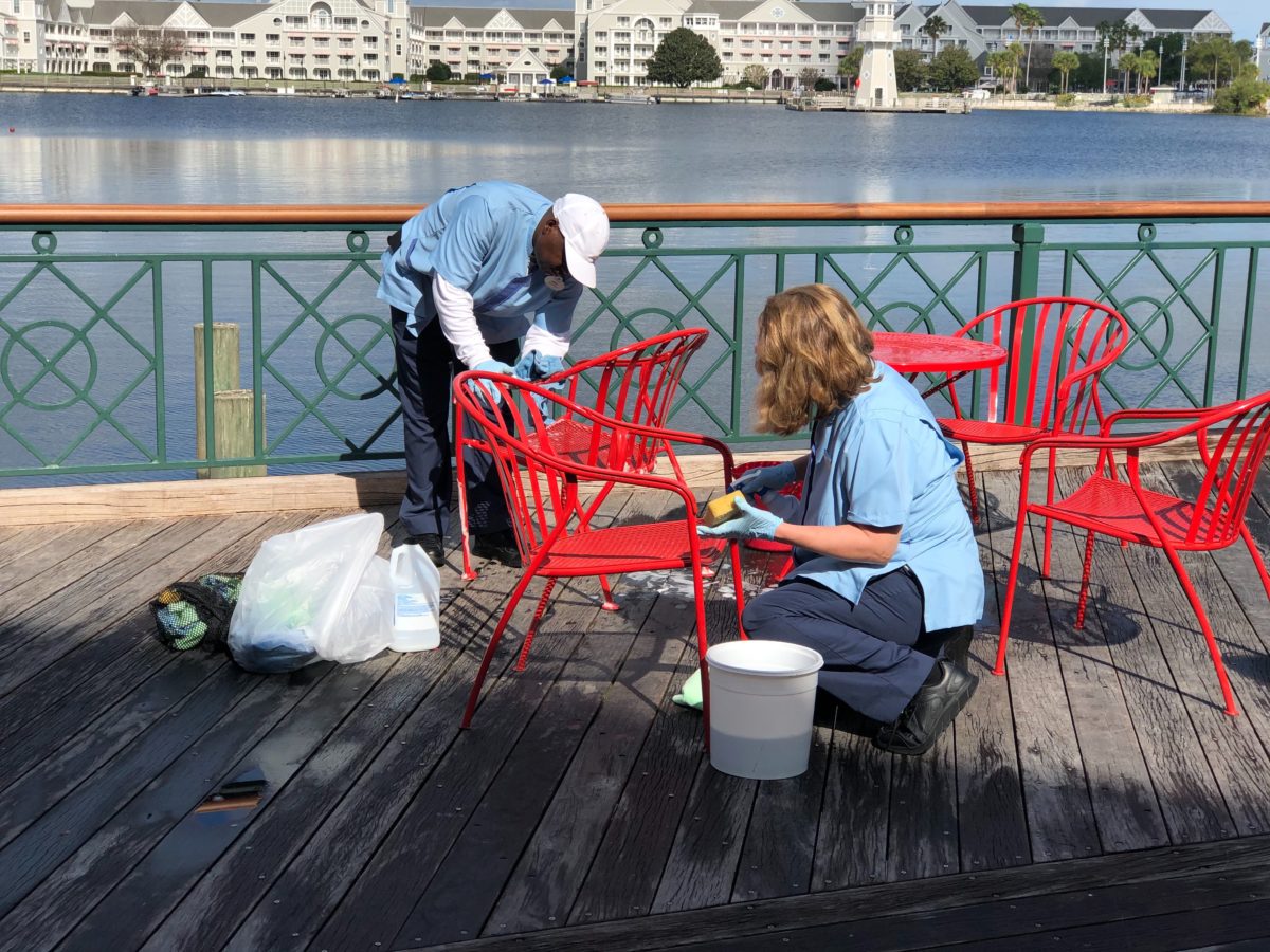 cast members cleaning covid 19 march 17 closure