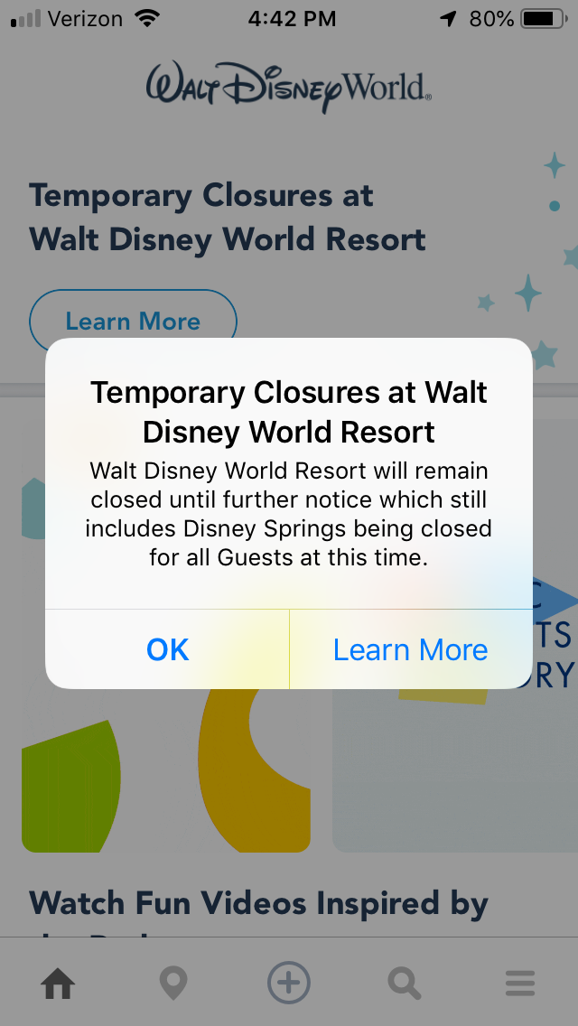 disney springs closure mde may 1