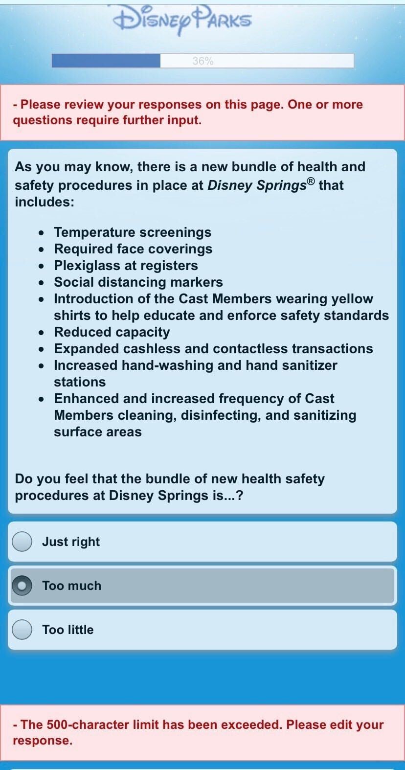 disney springs face mask survey 1