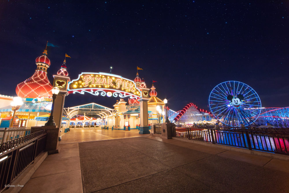 disneyland resort free photopass wallpaper pixar pier disney california adventure night