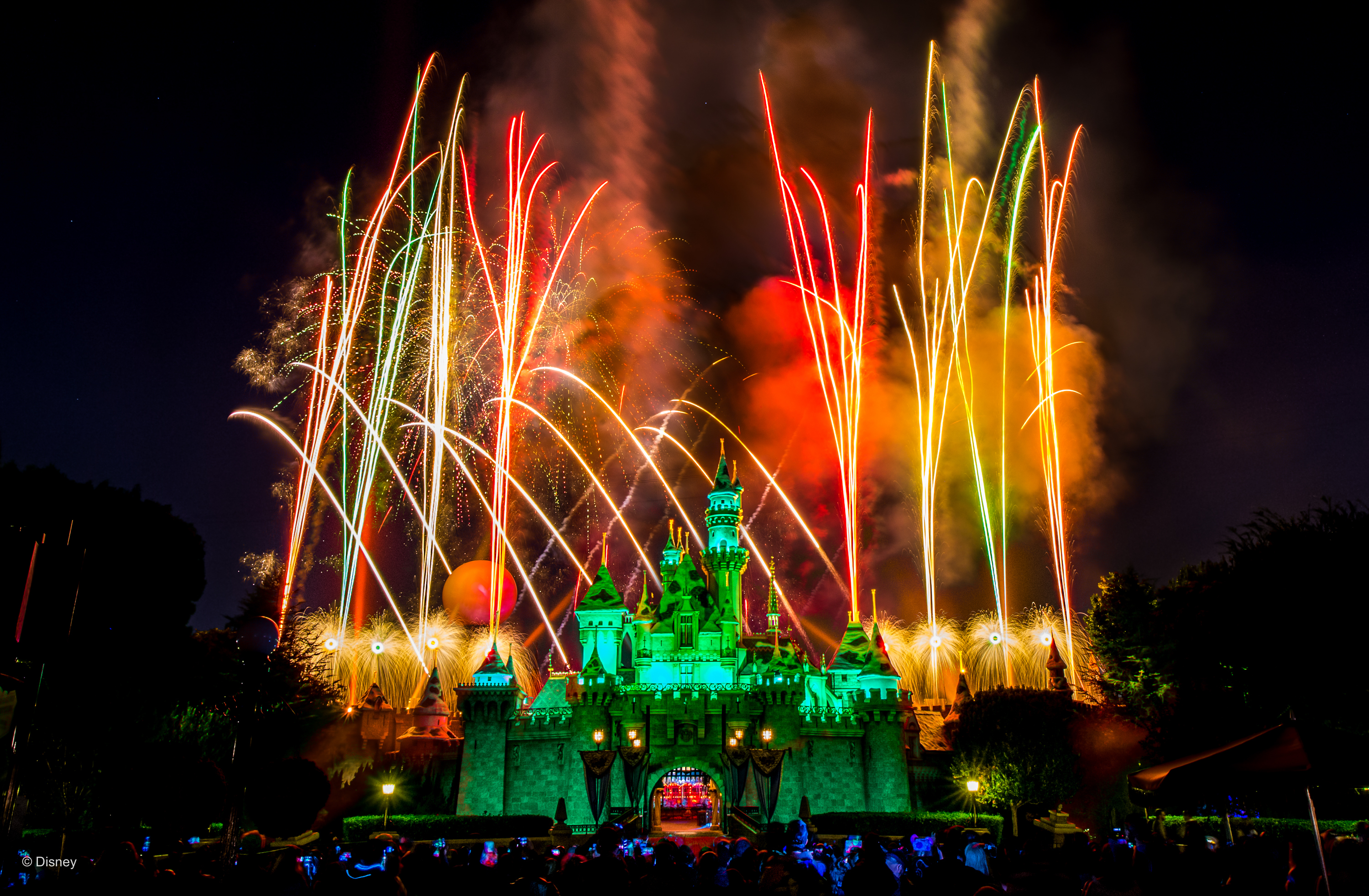 disney castle fireworks wallpaper