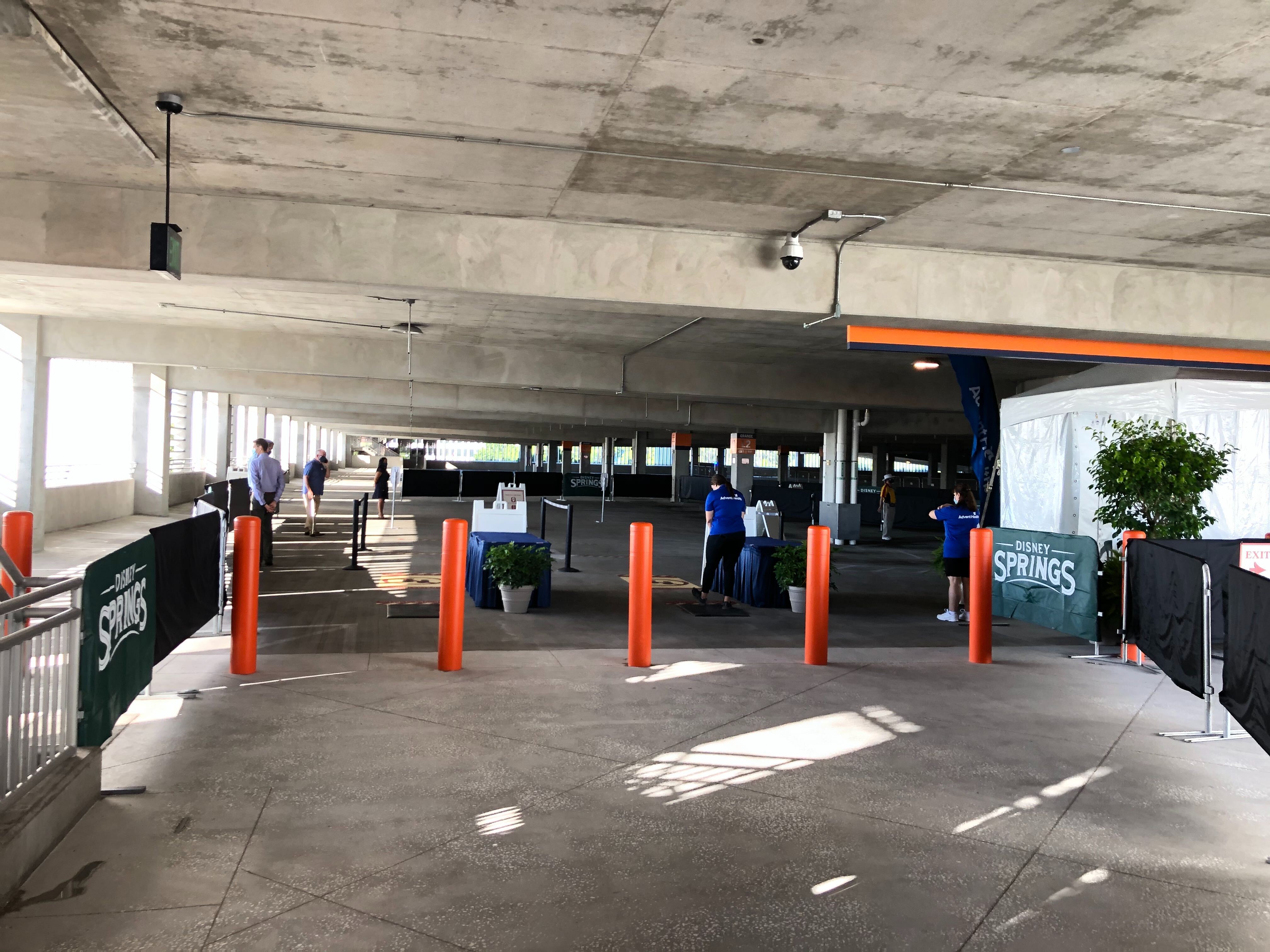 orange garage parking disney springs temperature screening reopening may 20 8