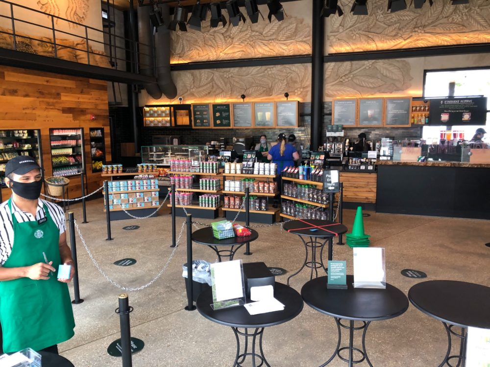 Starbucks at Disney Springs West Side Reopens with New Social Distance Procedures 