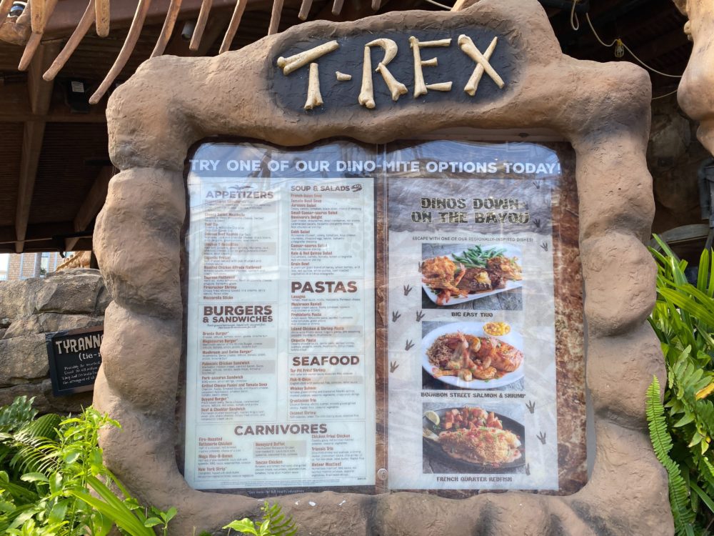 trex cafe kids menu