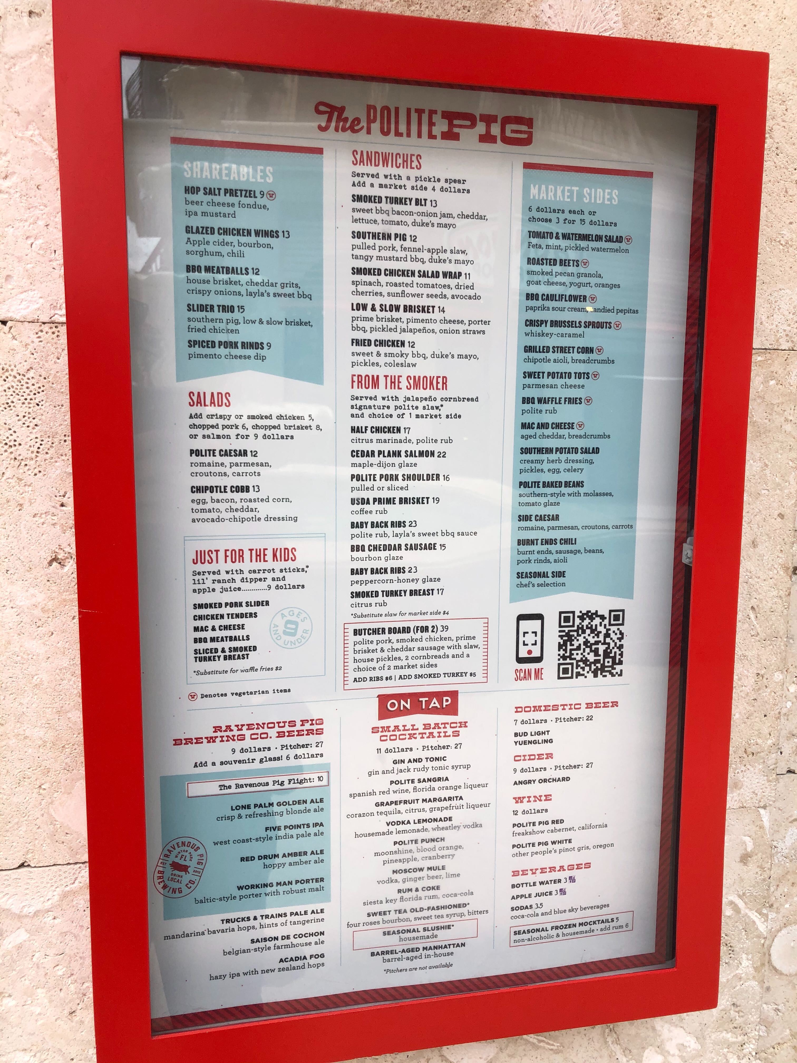 the polite pig disney springs menu reopen