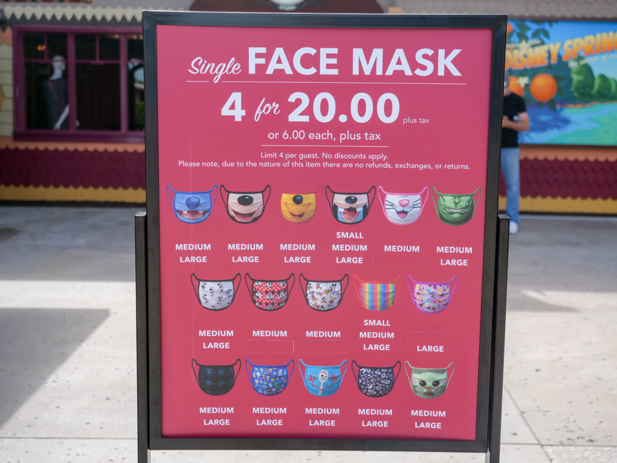 Disney Springs Marketplace Co Op Mask Menu 6 27 20