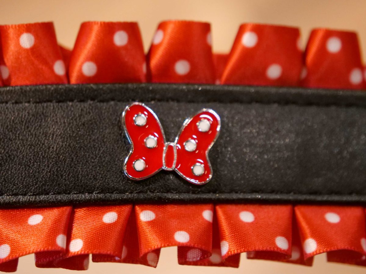 Disney Tails Dog Collar - Minnie Polka Dot with Bow