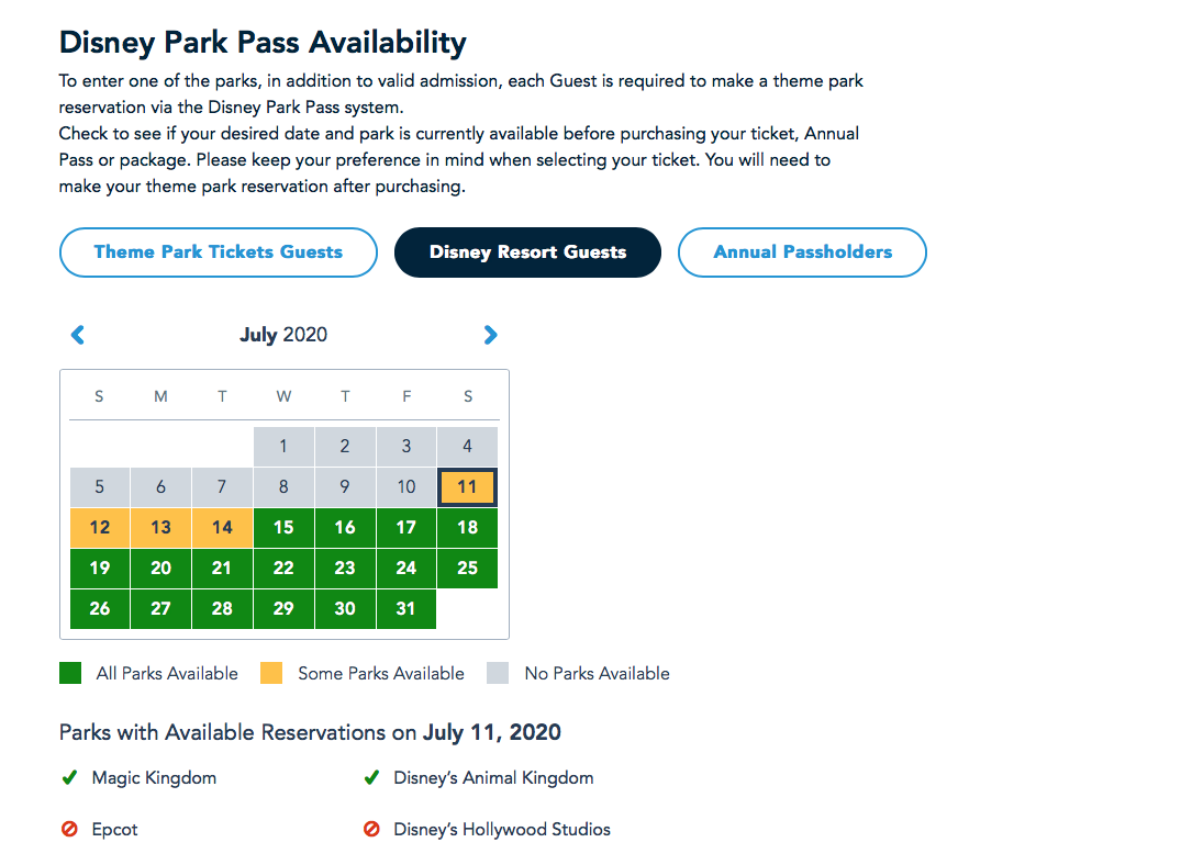 How To Access The New Disney Park Pass System At Walt Disney World New Availability Calendar How To Access The New Disney Park Pass System At Walt Disney World New Availability Calendar