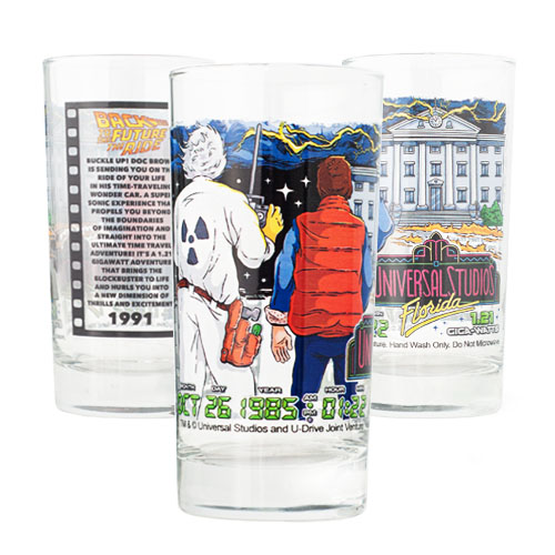 Universal Studios Florida Retro Back To The Future Collectible Glass