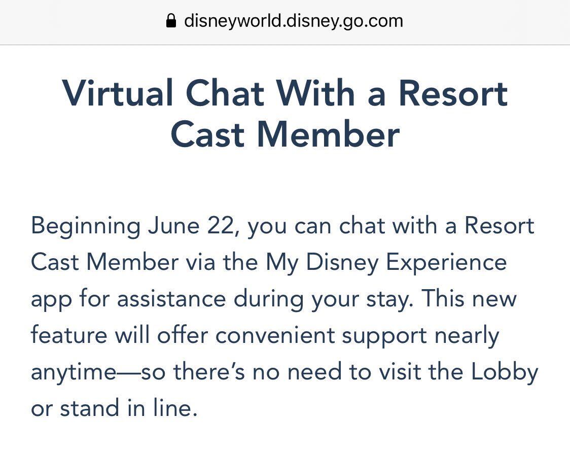 Chat with A Cast Member Walt Disney World Resort reopening COVID-19