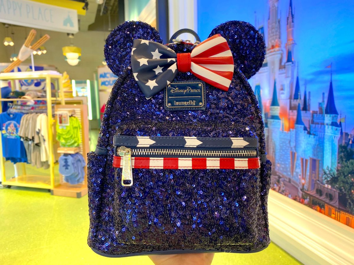 PHOTOS New Americana Minnie Mouse Sequin Backpack by Loungefly