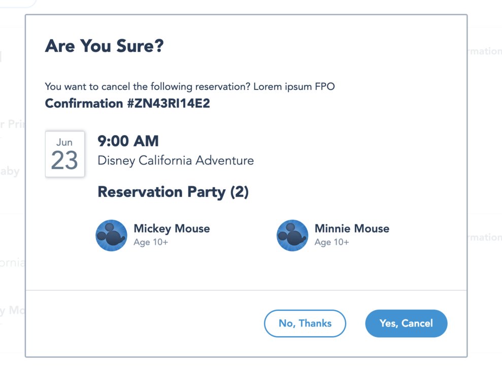 Disney Theme Park Reservations