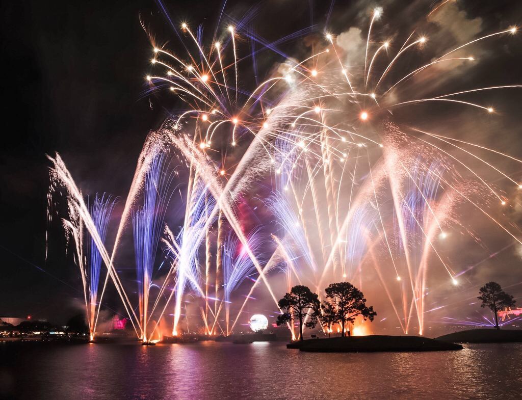 IllumiNations: Reflections of Earth Pyrotechnic Barges from EPCOT Now ...