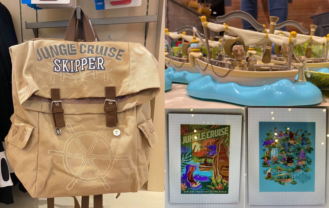 Photos New Jungle Cruise Art Prints Skipper Knapsack And Pullback Toy Sail Into Disney Springs Wdw News Today