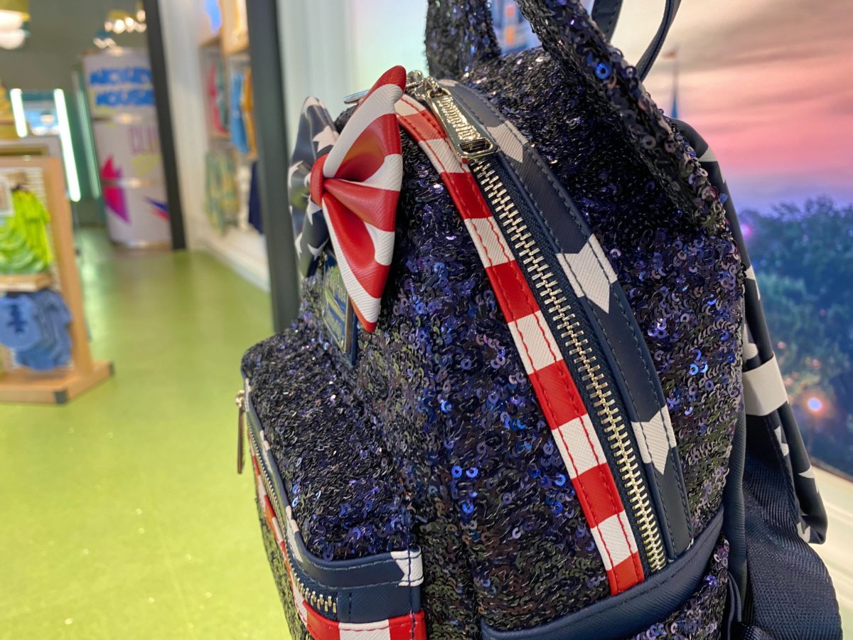 Minnie mouse sequined stars and discount stripes mini backpack by loungefly