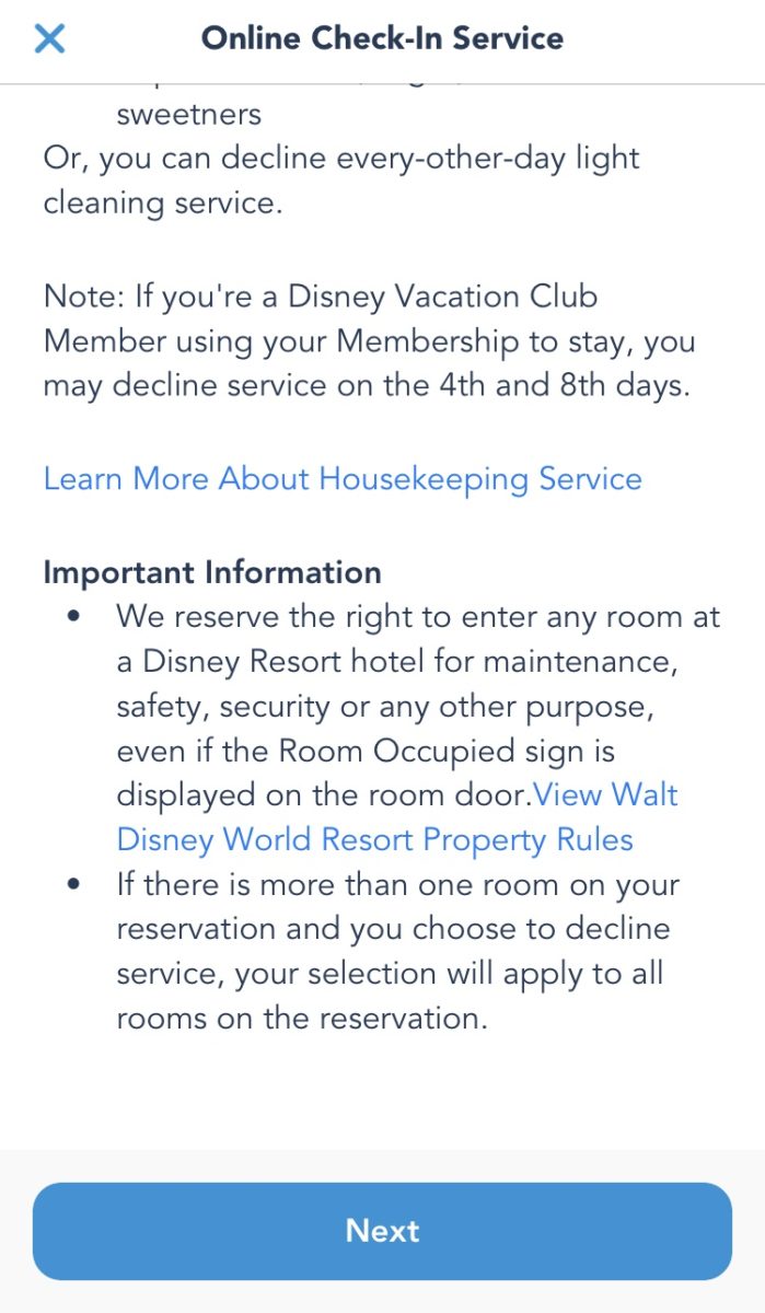 new my disney experience check in 1