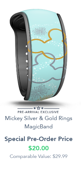 pre arrival magicband walt disney world mickey silver gold rings