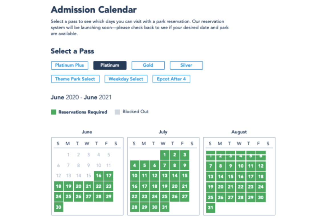 Walt Disney World Website Adds Reservation Required Labels to Annual