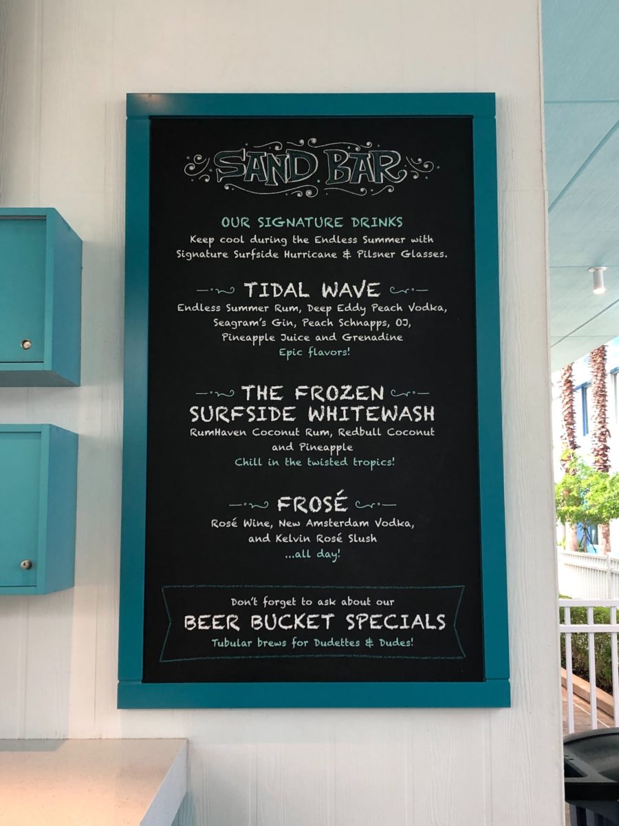 sandbar surfside bar drink menu2