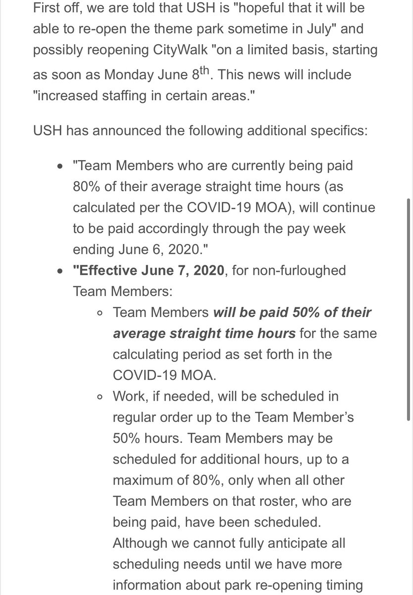 universal studios hollywood re opening union statement