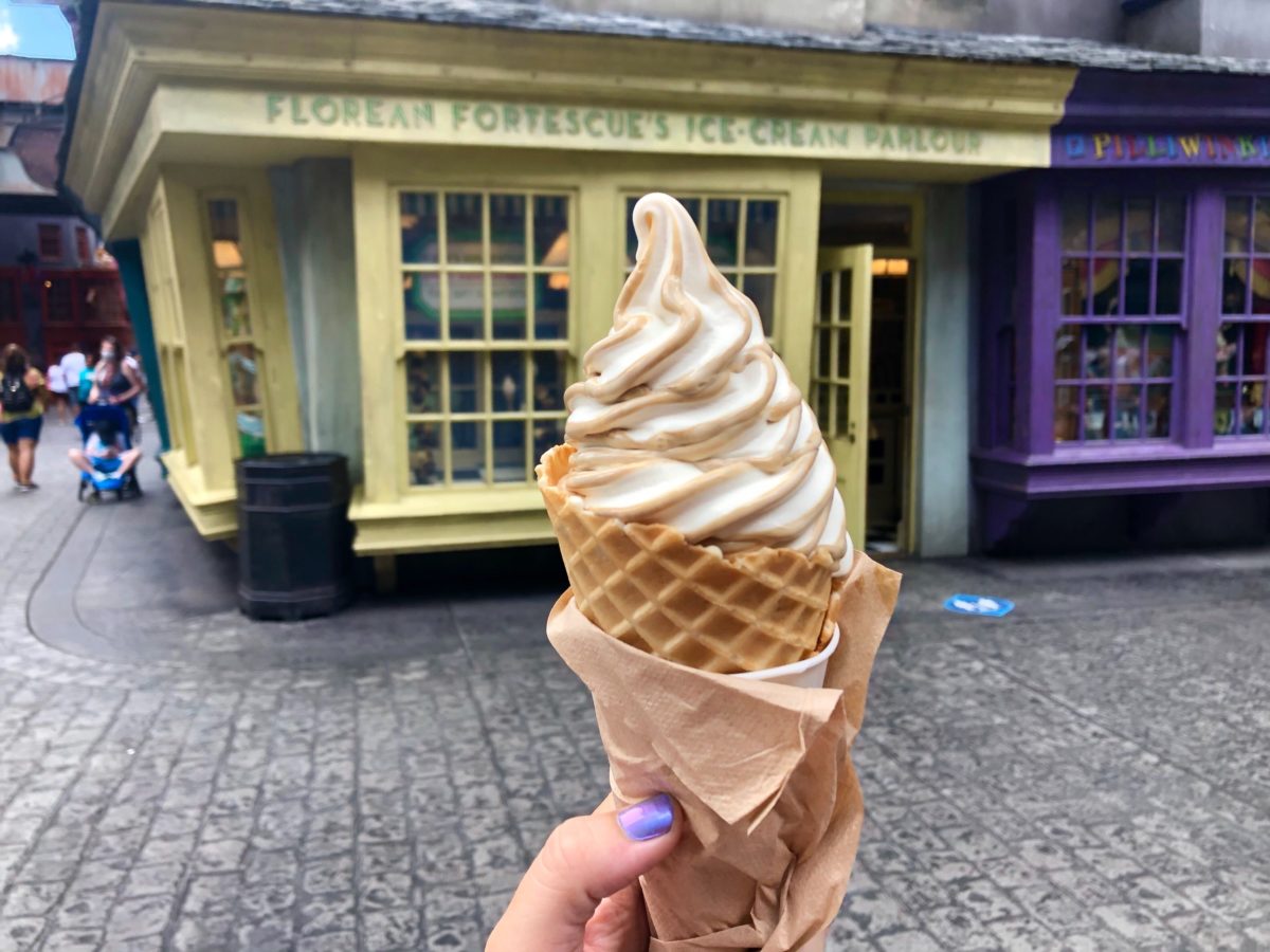 Butterbeer ice cream from Florean Fortescue's Ice Cream Parlour in Diagon Alley Universal Studios Florida
