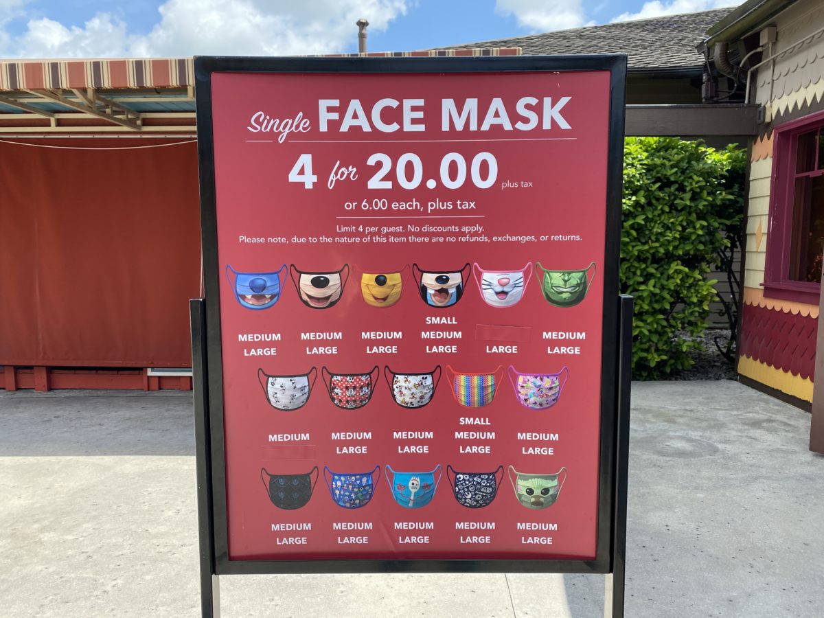 Disney character face masks availability 07032020