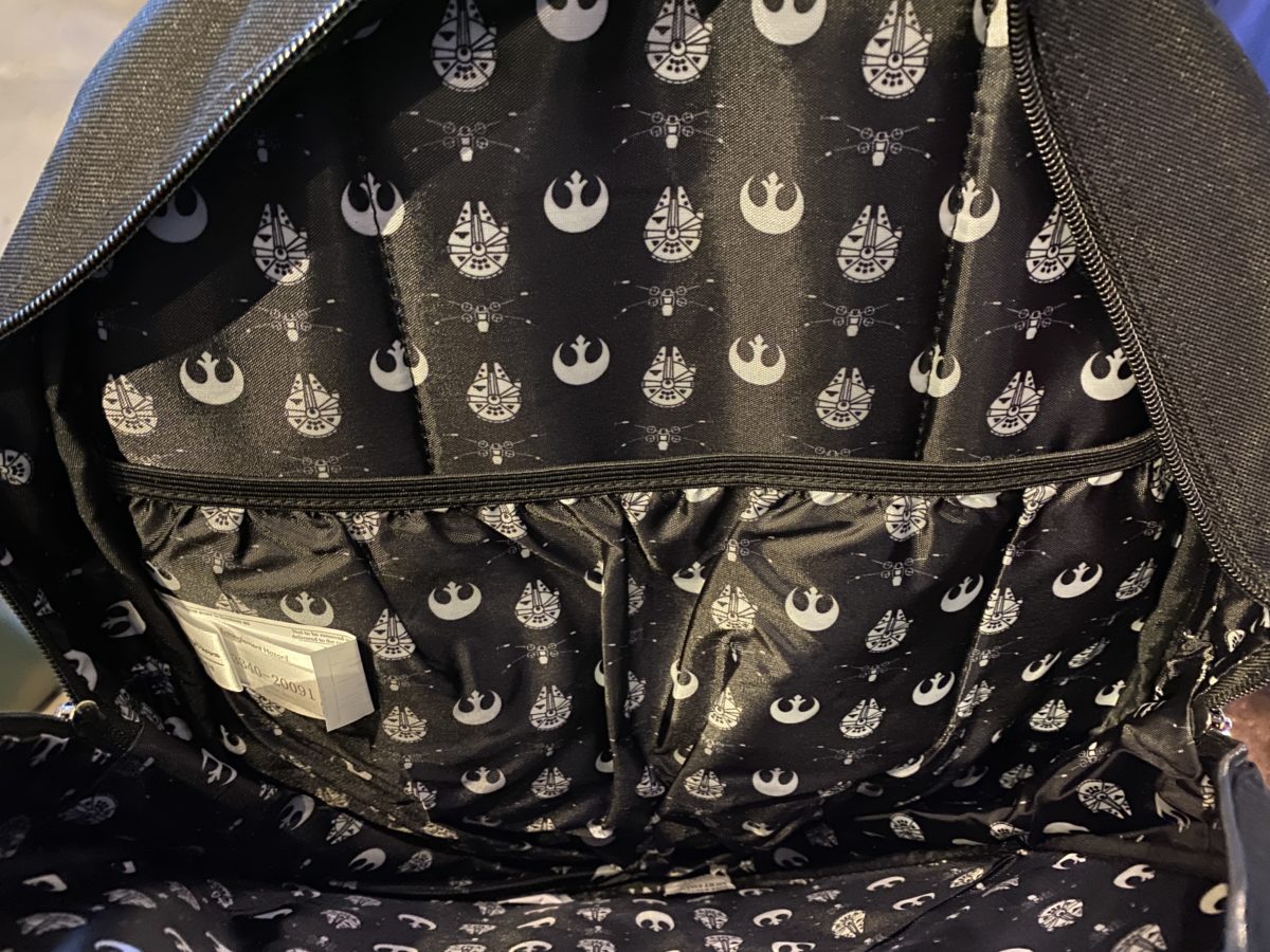 Loungefly millenium falcon backpack inside back