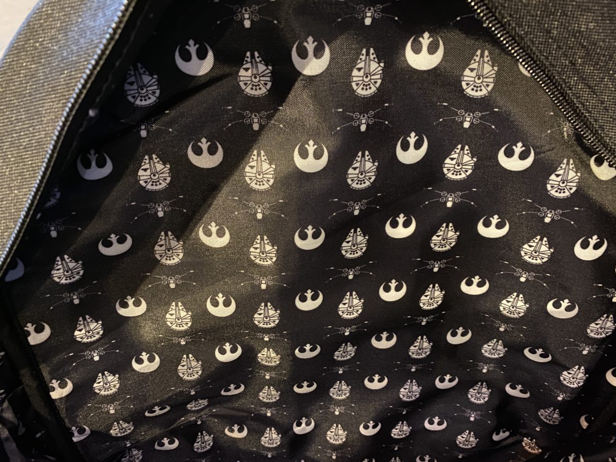 Loungefly millenium falcon backpack inside front