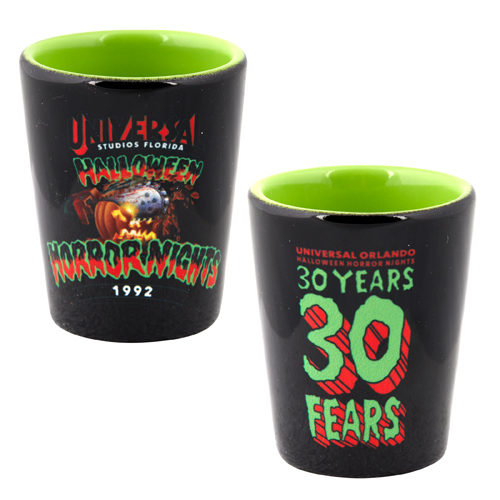 Retro Halloween Horror Nights 1992 Pumpkin Shot Glass Universal Orlando 30 Years 30 Fears Collection