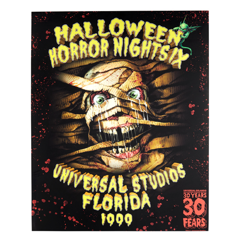 Retro Halloween Horror Nights IX 1999 Mummy Poster Universal Orlando 30 Years 30 Fears Collection