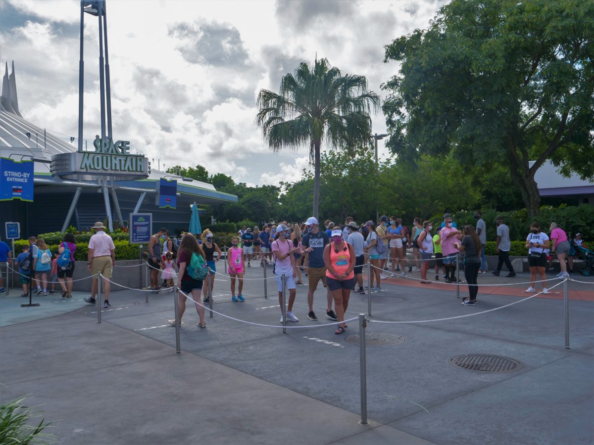 Space Mountain Physically Distanced Line 7 25 20