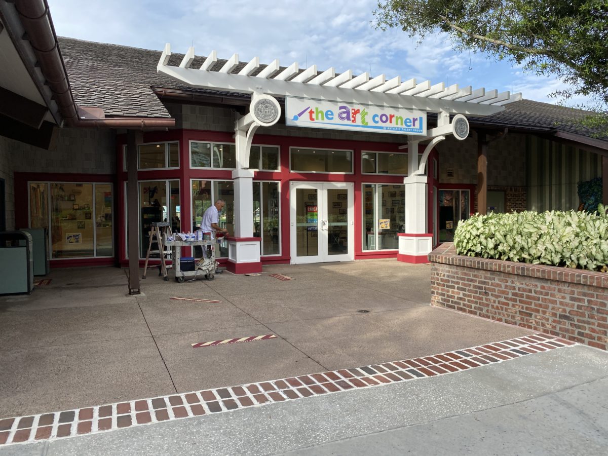 The art corner repainting refurbishment Disney springs