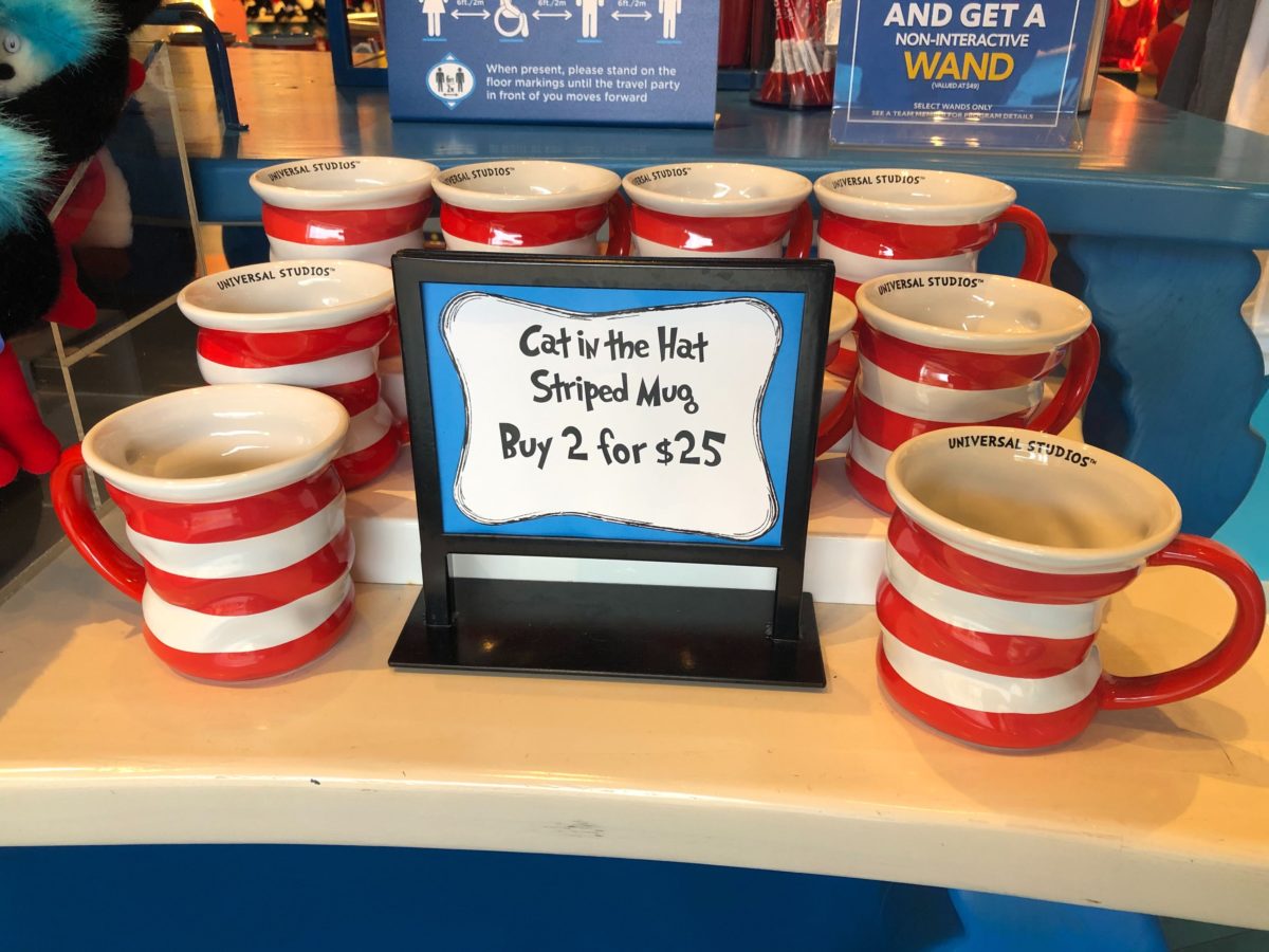 Cat in the hat striped mugs