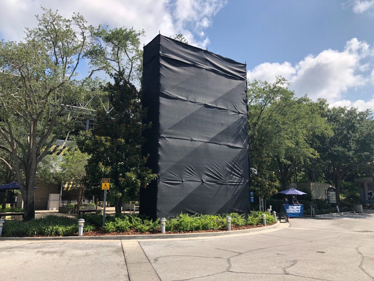 Tarped structure near Fear Factor Live