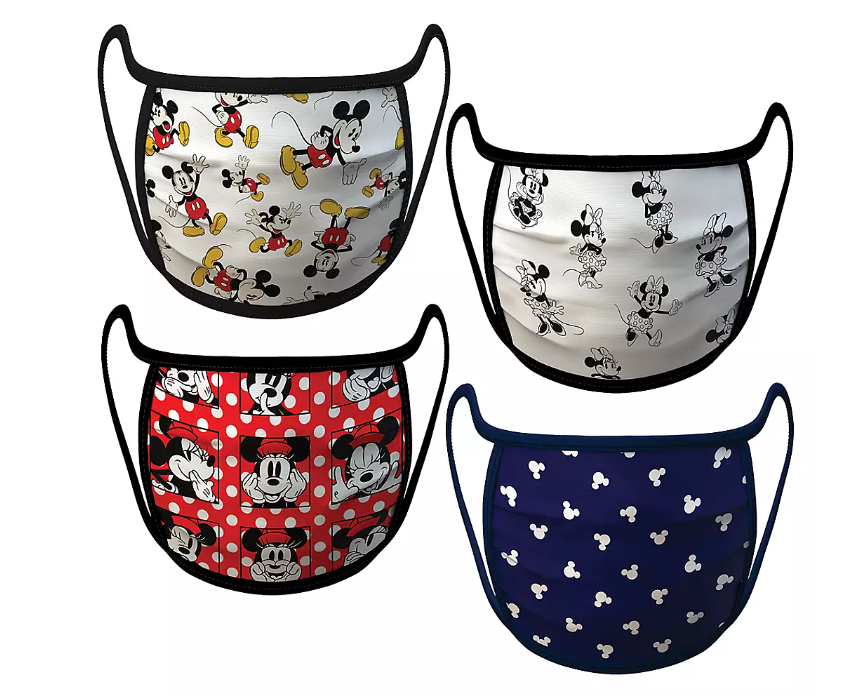 Adult Extra Large – Mickey and Minnie Mouse Cloth Face Masks 4-Pack Set Pre-Order - $19.99