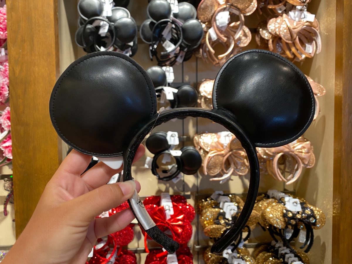 Faux Leather L V Black Disney Ears on White – Dreamy Designs by Trudy