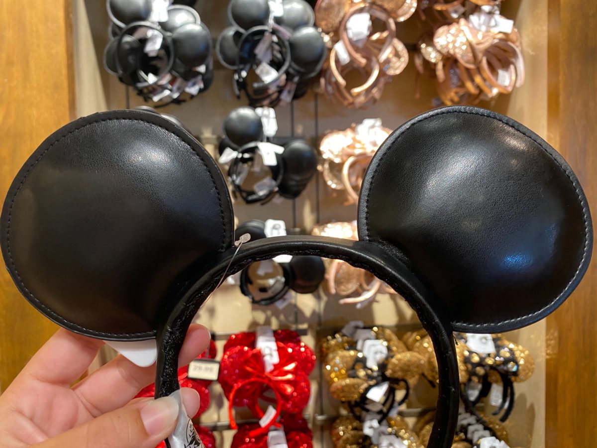 Faux Leather L V Black Disney Ears on White – Dreamy Designs by Trudy