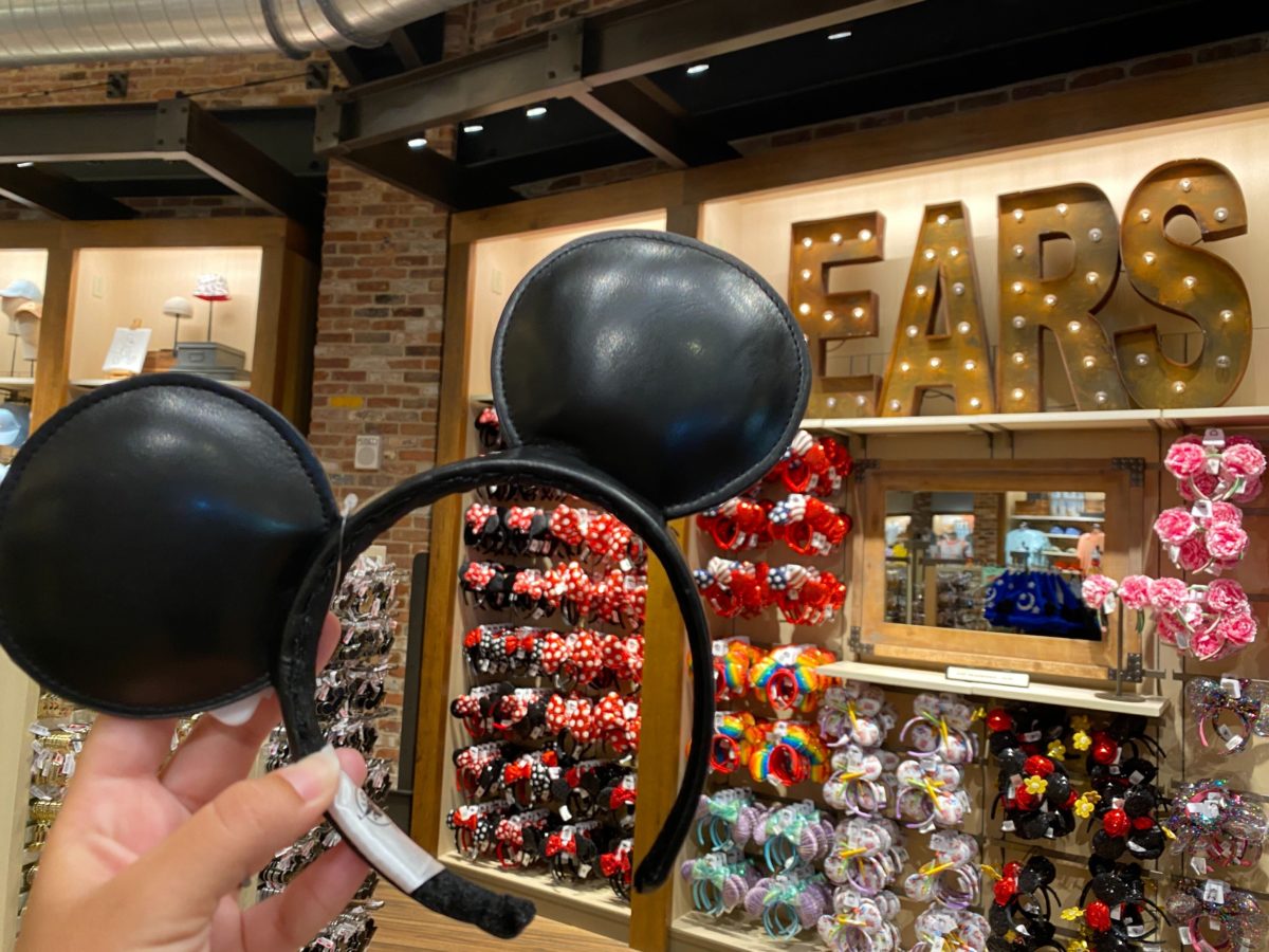 leather mickey ear headband