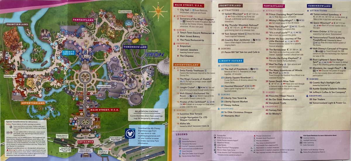 1993 walt disney world magic kingdom guide map