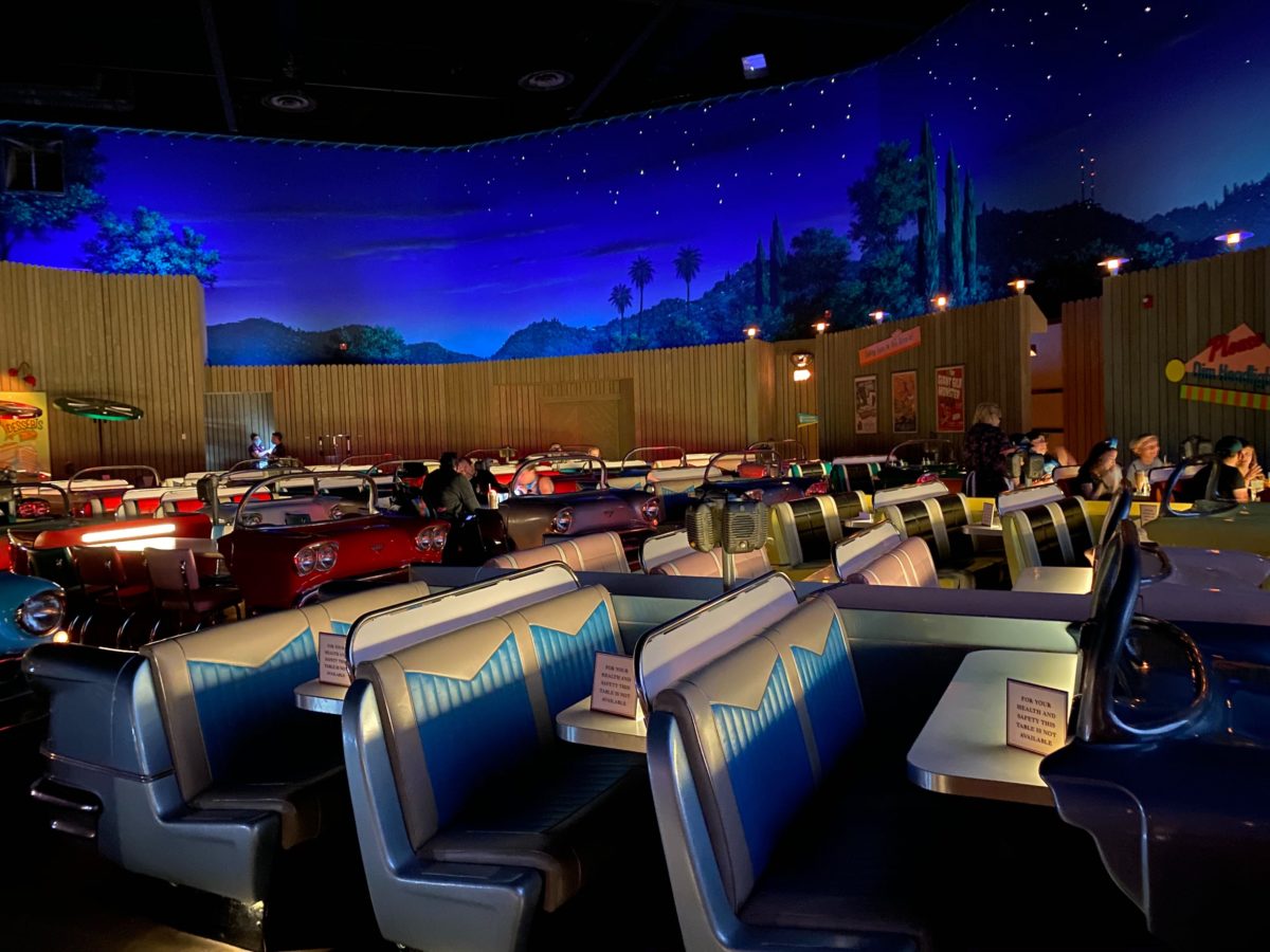 PHOTOS Sci Fi Dine In Theater Restaurant Reopens With Closed Cars And A Limited Menu At Disney