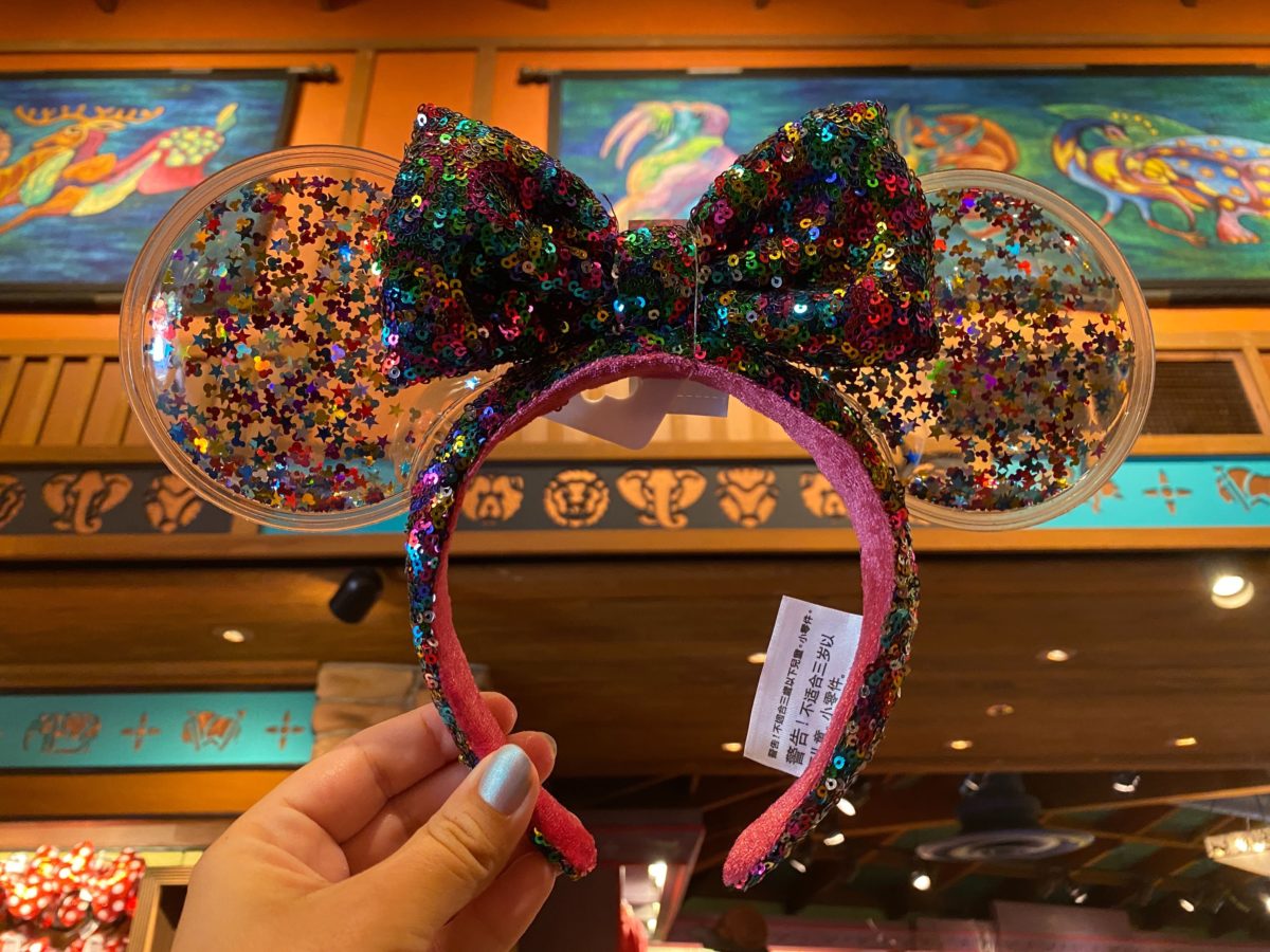 Disney Park Minnie Mouse Ears Rainbow Bow Sequins Mickey Edition Headband 