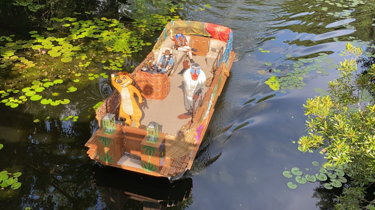 Timon and Rafiki Make Socially Distant Appearance on Discovery River Character Cruise at Disney's Animal Kingdom